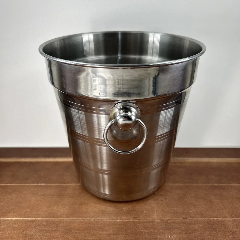The Silk Vodka Stainless Steel Metal Ice Bucket Barware Man Cave, Made In India